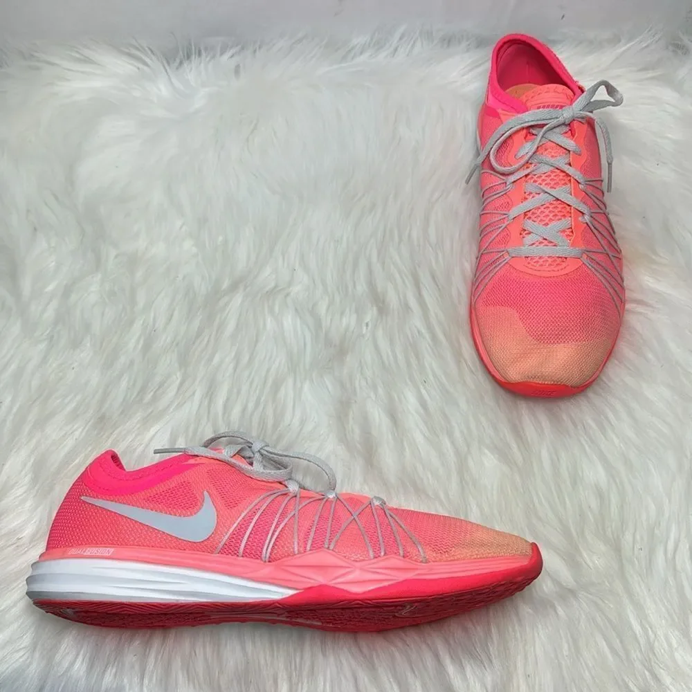 Nike Womens Dual Fusion Dual TR Hit Racer Pink/Coral Running Shoes Sz 8‎
